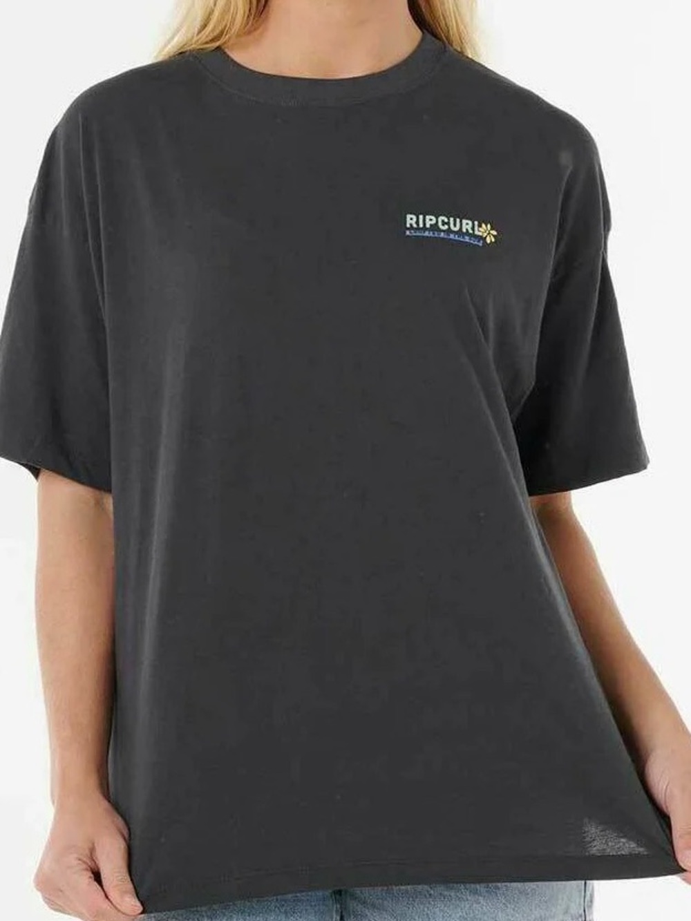 Rip Curl Charcoal Graphic Tee XL Back Print “Summer” Surf Beach T-Shirt